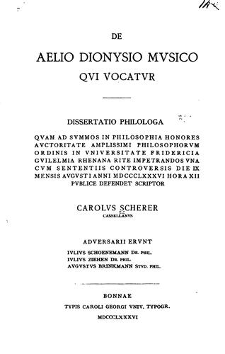 De Aelio Dionysio Mysico Qvi Vocatvr..