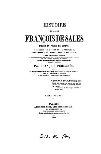 Histoire de saint François de Sales