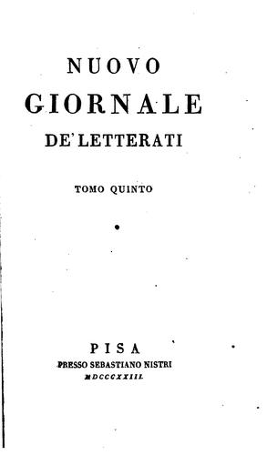 Nuovo giornale de' letterati