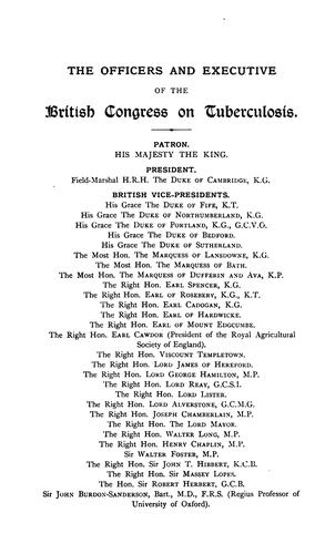 Transactions of the British Congress on Tuberculosis for the Prevention of Consumption v. 3-4 ...
