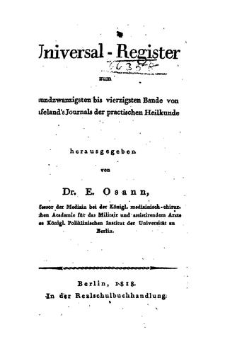 Hufeland's Journal der practischen Heilkunde