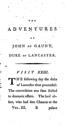 The Adventures of John of Gaunt, Duke of Lancaster