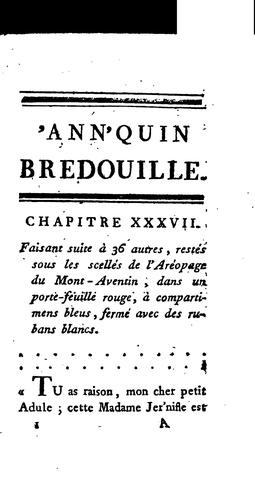 'Ann'quin Bredouille, ou le petit cousin de Tristram Shandy.: Œuvre posthume de Jacqueline ..