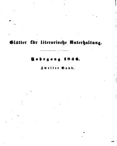Blätter für literarische Unterhaltung