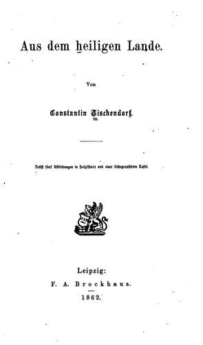 Aus Dem Heiligen Lande