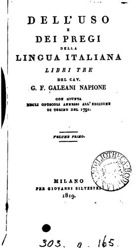 Dell'uso e dei pregj della lingua italiana libri tre