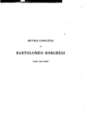 Œuvres complètes de Bartolomeo Borghesi