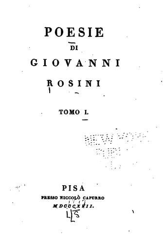 Poesie di Giovanni Rosini ..
