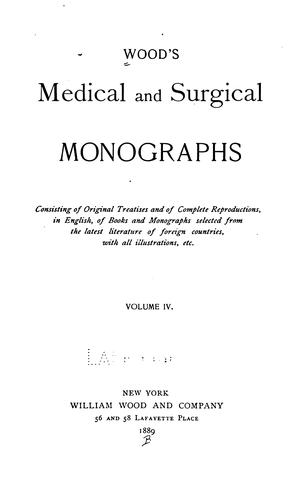 Wood's Medical and surgical monographs. v.12, 1891