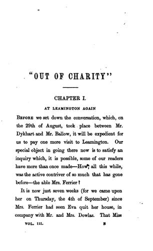 'Out of charity', by the author of 'Askerdale park'