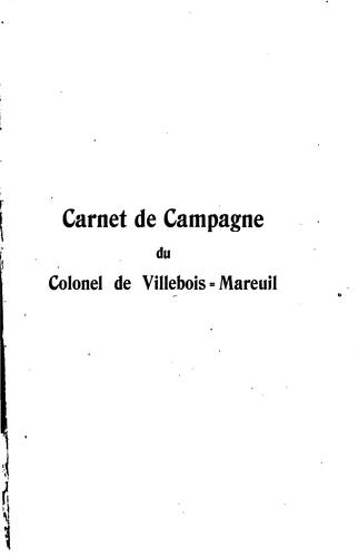 Carnet de campagne du colonel de Villebois-Mareuil