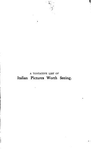 A Tentative List of Italian Pictures Worth Seeing