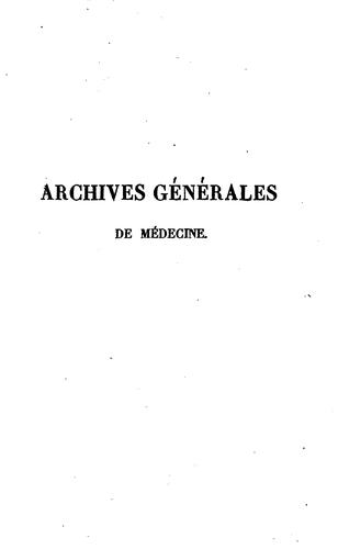 Archives générales de médecine