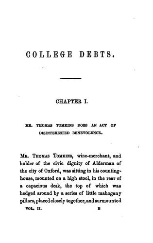 College debts, by an Oxford M.A