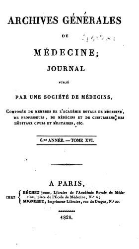 Archives générales de médecine