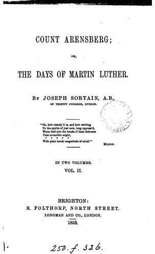 Count Arensberg; or, The days of Martin Luther