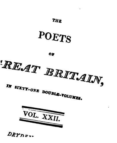 The poets of Great Britain complete from Chaucer to Churchill