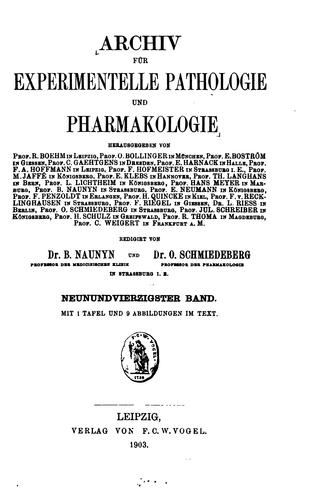 Archiv fuer experimentelle pathologie und pharmakologie