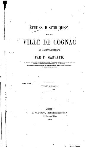 Études historiques sur la ville de Cognac et l'arrondissement