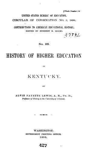 History of higher education in Kentucky
