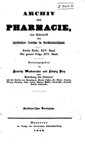Archiv der Pharmazie und Berichte der Deutschen pharmazeutischen Gesellschaft