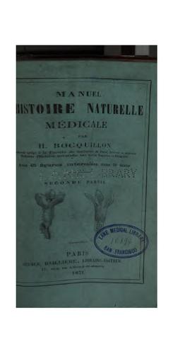 Manuel d'histoire naturelle médicale. v. 2