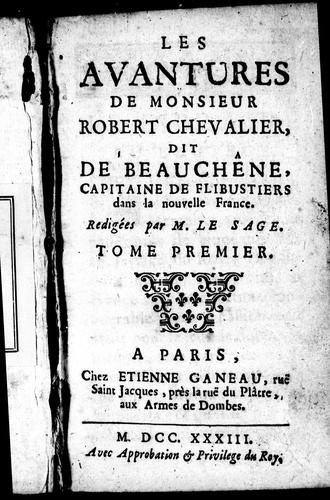 Les avantures de Monsieur Robert Chevalier, dit De Beauchêne