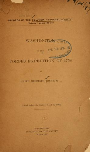 Washington in the Forbes expedition of 1758