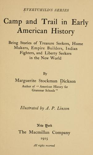 Camp and trail in early American history