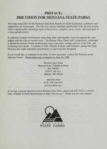 2020 vision for Montana State Parks