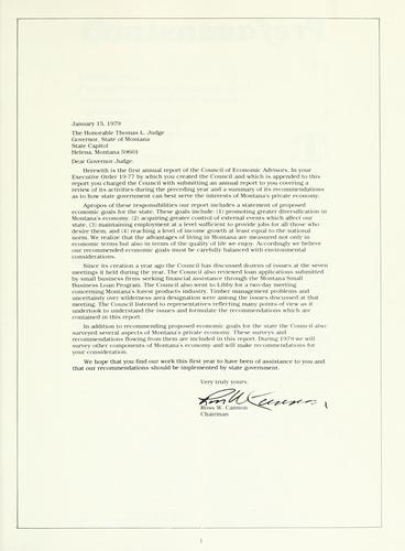 Annual report and recommendations to the Governor