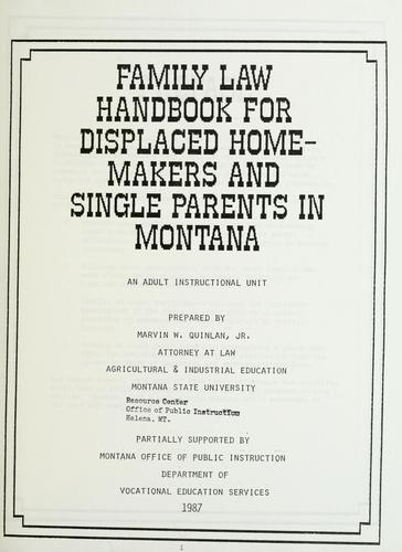 Family law handbook for displaced homemakers and single parents in Montana