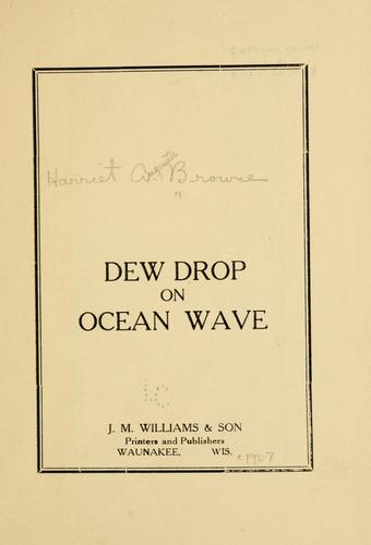 Dew drop on ocean wave [poems]
