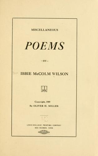 Miscellaneous poems