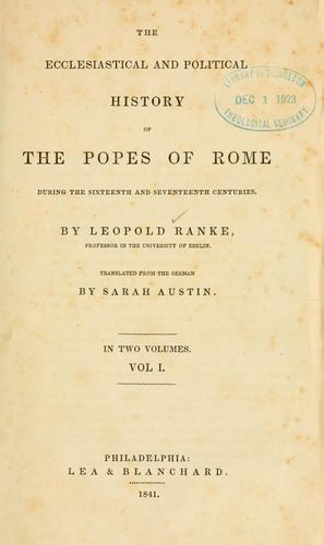 The ecclesiastical and political history of the popes of Rome