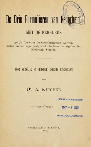 De drie formulieren van eenigheid
