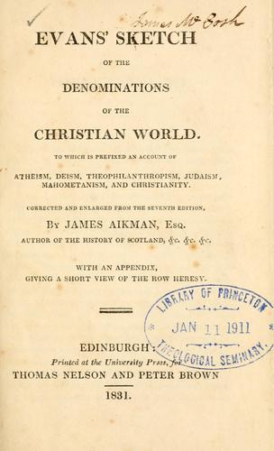 Sketch of the demominations of the Christian world