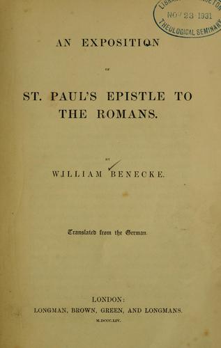 An exposition of St. Paul's Epistle to the Romans ..