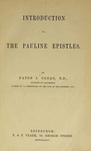 Introduction to the Pauline Epistles