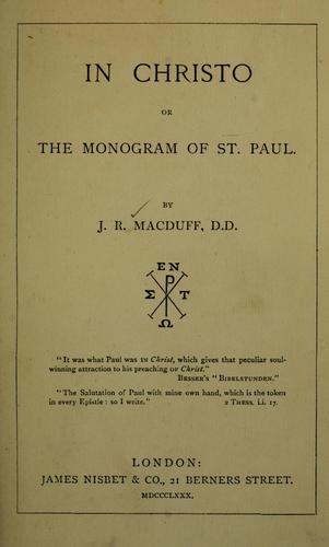 In Christo, or, The monogram of St. Paul