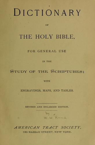 Dictionary of the Holy Bible