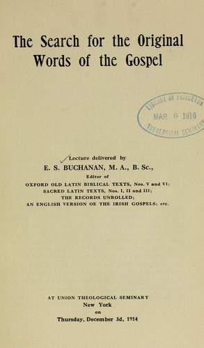 The search for the original words of the Gospel