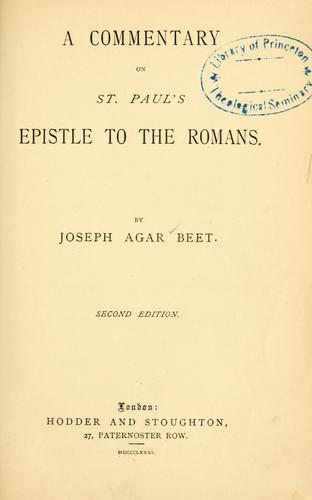 A commentary on St. Paul's epistle to the Romans