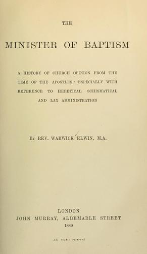 The minister of baptism