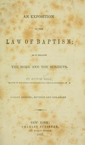 An exposition of the law of baptism