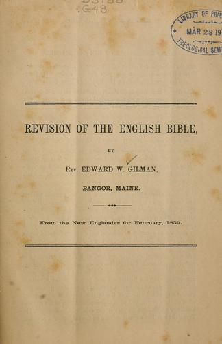 Revision of the English Bible