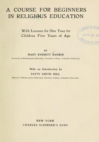 A course for beginners in religious education