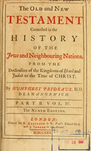 The Old and New Testament connected in the history of the Jews and neighboring nations