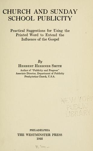 Church and Sunday school publicity