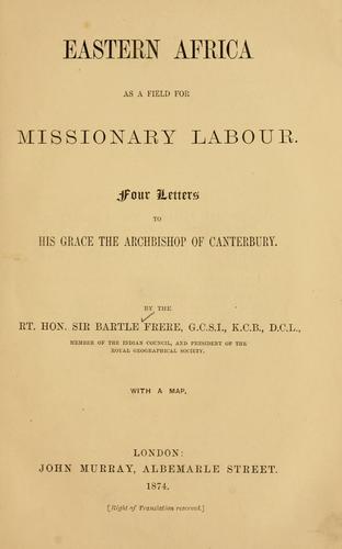 Eastern Africa as a field for missionary labour